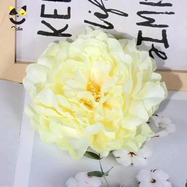 Hoa mẫu đơn lụa cao cấp bông to 12cm - phụ kiện decor tiệc cưới, tháp oản, Tết - 8.000₫
