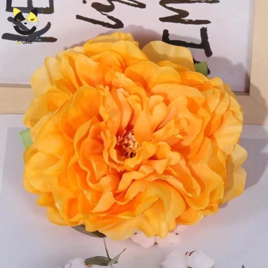 Hoa mẫu đơn lụa cao cấp bông to 12cm - phụ kiện decor tiệc cưới, tháp oản, Tết - 8.000₫