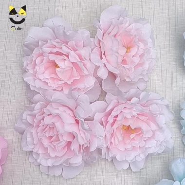 Hoa mẫu đơn lụa cao cấp bông to 12cm - phụ kiện decor tiệc cưới, tháp oản, Tết - 8.000₫