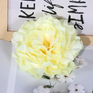 Hoa mẫu đơn lụa cao cấp bông to 12cm - phụ kiện decor tiệc cưới, tháp oản, Tết - 8.000₫