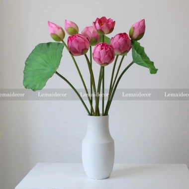 Hoa sen giả cao cấp loại 1 - Trang trí decor phong cách Quan Âm, chỉ 34.000đ 5
