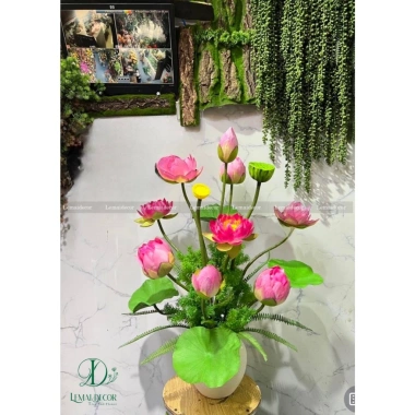 Hoa sen giả cao cấp loại 1 - Trang trí decor phong cách Quan Âm, chỉ 34.000đ 8