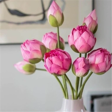 Hoa sen giả cao cấp loại 1 - Trang trí decor phong cách Quan Âm, chỉ 34.000đ 9