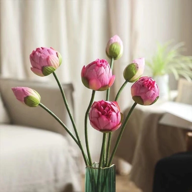 Hoa sen giả Quan Âm lụa cao cấp - Decor phòng khách, nhà hàng, giảm còn 34k 5