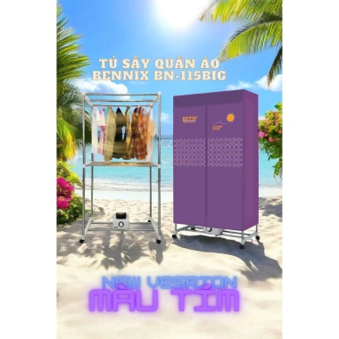 HOÀ TỐC 2.025 Tủ Sấy/Máy Sấy Quần Áo Bennix - Sấy Nhanh, Diệt Khuẩn, Khử Mùi, Bảo Vệ Quần Áo, Giá Ưu Đãi 1,200,000 VND