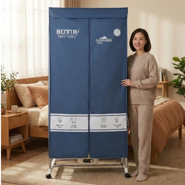 HOÀ TỐC 2.025 Tủ Sấy/Máy Sấy Quần Áo Bennix - Sấy Nhanh, Diệt Khuẩn, Khử Mùi, Bảo Vệ Quần Áo, Giá Ưu Đãi 1,200,000 VND