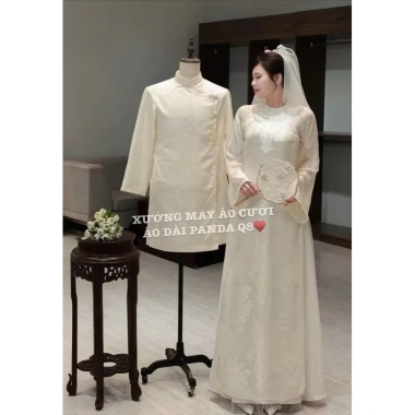 HOẢ TỐC 2h HCM Cặp Áo Dài Nam Nữ Kem Nude Đỏ Đô Phối Nút Hò 4 Tầng Cao Cấp - Dành Cưới Hỏi Đi Tiệc 5 HOẢ TỐC 2h HCM Cặp Áo Dài Nam Nữ Kem Nude Đỏ Đô Phối Nút Hò 4 Tầng Cao Cấp - Dành Cưới Hỏi Đi Tiệc 5