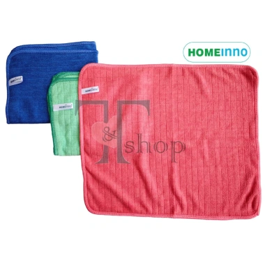 HỎA TỐC Combo 3 Khăn Lau Microfiber Homeinno 30x35cm Siêu Bền, Không Ra Lông Lau Bàn, Lau Kính