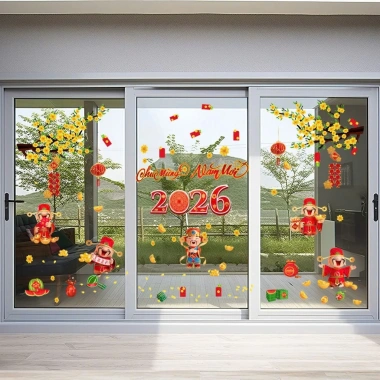 HOA TOC HCM Decal dán Tết 2.026 - Dán kính, tường năm mới, keo dán, giá ưu đãi 79.000₫ 10