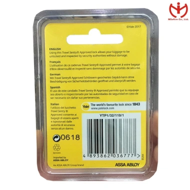 Hỏa tốc HCM Khóa số Yale YTP1 32mm Thân kẽm Rộng TSA cho vali - Giá 250k