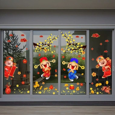 HOA TỐC HCM Size To Hoa Mai, Hoa Đào, Bánh Chưng Decal Tết 2.026 Dán Cửa và Kính 2 Mặt 79.000đ 3