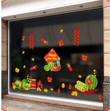 HOA TỐC HCM Size To Hoa Mai, Hoa Đào, Bánh Chưng Decal Tết 2.026 Dán Cửa và Kính 2 Mặt 79.000đ 4