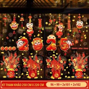 HOA TỐC HCM Size To Hoa Mai, Hoa Đào, Bánh Chưng Decal Tết 2.026 Dán Cửa và Kính 2 Mặt 79.000đ 5