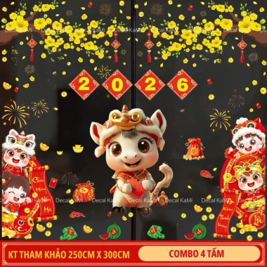 HOA TỐC HCM Size To Hoa Mai, Hoa Đào, Bánh Chưng Decal Tết 2.026 Dán Cửa và Kính 2 Mặt 79.000đ 7