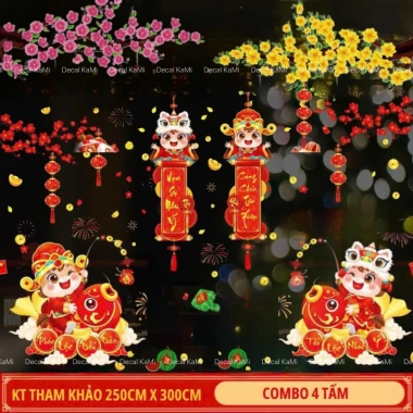 HOA TỐC HCM Size To Hoa Mai, Hoa Đào, Bánh Chưng Decal Tết 2.026 Dán Cửa và Kính 2 Mặt 79.000đ 8