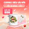 HOẢ TỐC In cốc tùy chỉnh quà tặng Valentine combo cốc và tất chỉ 29.000đ