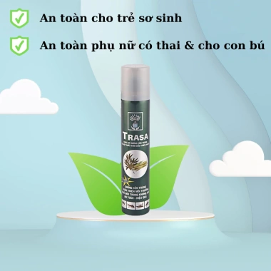 HOẢ TỐC Trasa 120ml - Chai xịt muỗi, côn trùng tự nhiên, giảm 21% - Tràm Dược