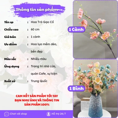 Hoa Trà Gạo Cổ Loại 1 Sephira Flower Hoa Trà Xốp Đẹp Trang Trí Phòng Khách Giá 15.900₫
