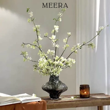 Hoa Tuyết Mai Giả Trang Trí MeeRa - Bình Gốm, Phòng Khách, Tết, Giá 65.000đ