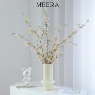 Hoa Tuyết Mai Giả Trang Trí MeeRa - Bình Gốm, Phòng Khách, Tết, Giá 65.000đ
