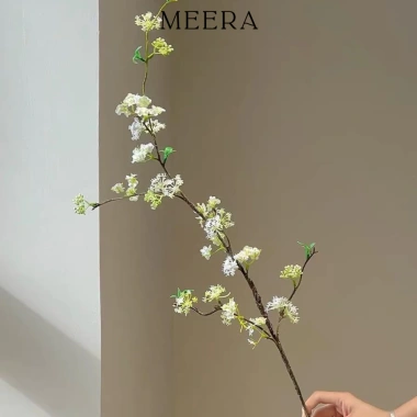 Hoa Tuyết Mai Giả Trang Trí MeeRa - Bình Gốm, Phòng Khách, Tết, Giá 65.000đ