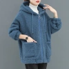 Hoodie Nữ Mùa Đông Len Cừu Dày Cashmere Hàn Quốc Dây Kéo - Siêu Ấm, Giá 148k 2