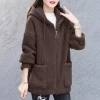 Hoodie Nữ Mùa Đông Len Cừu Dày Cashmere Hàn Quốc Dây Kéo - Siêu Ấm, Giá 148k 6