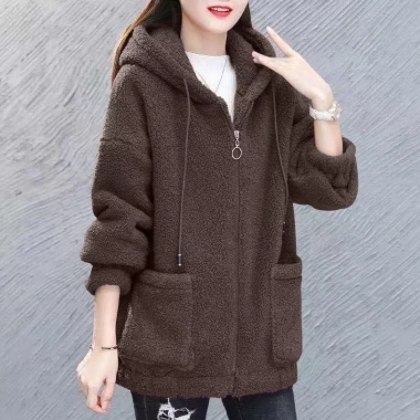 Hoodie Nữ Mùa Đông Len Cừu Dày Cashmere Hàn Quốc Dây Kéo - Siêu Ấm, Giá 148k 6