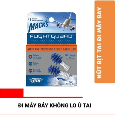 Hộp 1 đôi nút bịt tai Mack's Flightguard – Chống ù, giảm áp suất khi bay, 139k