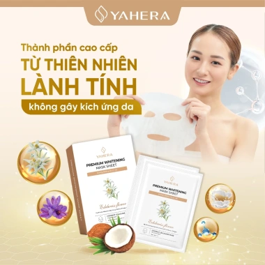 Hộp 10 mặt nạ thạch nước dừa tươi YAHERA Whitening 25g - Dưỡng trắng, ẩm, chỉ 280k 3