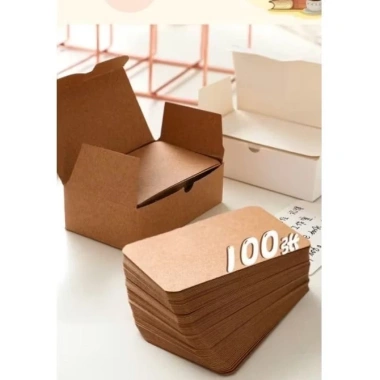 Hộp 100 thẻ giấy kraft flashcard nâu trắng đen - Handmade QNshop, giá chỉ 9.999đ