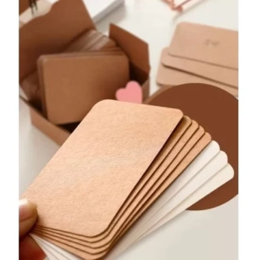 Hộp 100 thẻ giấy kraft flashcard nâu trắng đen - Handmade QNshop, giá chỉ 9.999đ 3