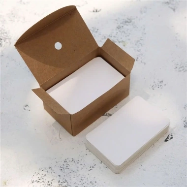 Hộp 100 thẻ giấy kraft flashcard nâu trắng đen - Handmade QNshop, giá chỉ 9.999đ 6