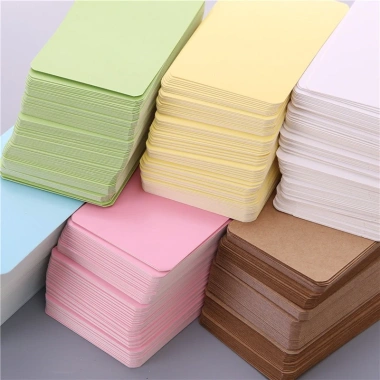 Hộp 100 tờ Giấy Kraft Cứng Cao Cấp - Giấy Note, Thẻ Trắng Viết Tay Tiếng Anh