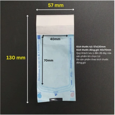 Hộp 200 túi hấp tiệt trùng đóng gói sẵn 57x130 90x165 90x260mm - Túi y tế vô trùng, giá 55.000₫
