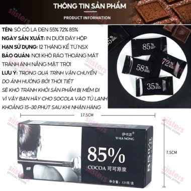 Hộp 24 Thanh Socola Thanh Đen Đắng Nguyên Chất Không Đường 5 Cấp Độ Giá 18.000đ
