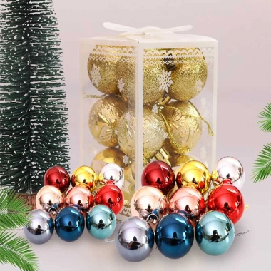 Hộp 24/12/6 Trái Noel 2.023 - Bông, Mờ, Kiểu, Kim Tuyến Trang Trí Giáng Sinh Giá 32k 3