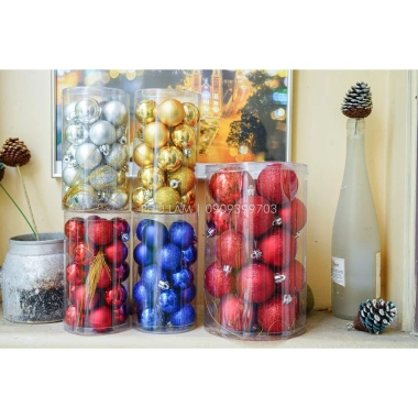 Hộp 24/12/6 Trái Noel 2.023 - Bông, Mờ, Kiểu, Kim Tuyến Trang Trí Giáng Sinh Giá 32k 8