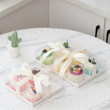 Hộp 4-6 Ngăn Thấp Nắp Mica Đựng Bánh Mochi và Mousse - Giá Tiết Kiệm 17.510₫