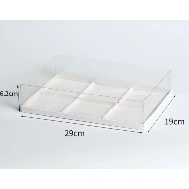 Hộp 4-6 Ngăn Thấp Nắp Mica Đựng Bánh Mochi và Mousse - Giá Tiết Kiệm 17.510₫