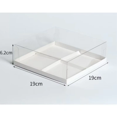 Hộp 4-6 Ngăn Thấp Nắp Mica Đựng Bánh Mochi và Mousse - Giá Tiết Kiệm 17.510₫