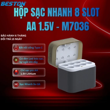 Hộp 4 Pin sạc 2A 1.5V Lithium Beston AA 3.600mWh (2AN-100) - Pin đồ chơi, karaoke, máy ảnh 189.000₫ 9