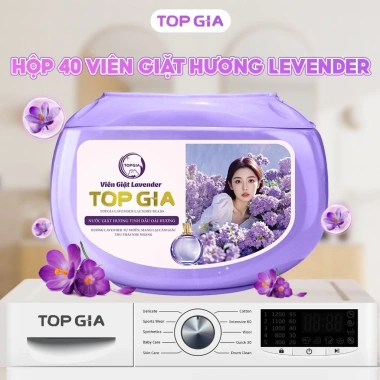 Hộp 40 viên giặt xả 3in1 Lavender & Hoa Hồng, sạch sâu thơm 72h, chỉ 55.000đ
