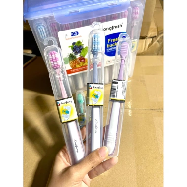 Hộp 60 chiếc Bàn chải Adongfresh Ameifancy cao cấp lông mềm mại Anh Quốc - Hộp đựng MSP 811 giá ưu đãi 145k