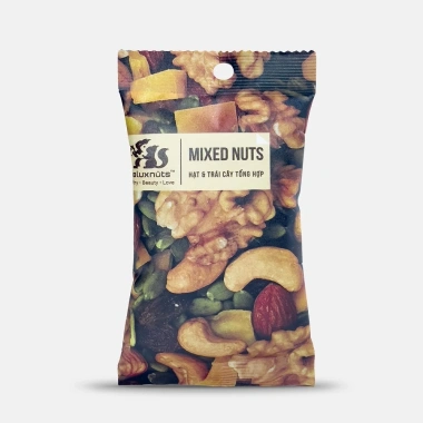 Hộp 9 gói Mixed Nuts 40g Deluxnuts - Tiện lợi, đa dạng hạt, giảm giá 18.800đ