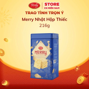 Hộp Bánh Tết Merry Nhật 216g - Hộp Thiếc Richy, giá ưu đãi 79.000₫ (101.120₫)