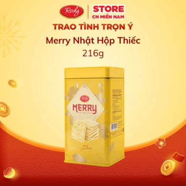 Hộp Bánh Tết Merry Nhật 216g - Hộp Thiếc Richy, giá ưu đãi 79.000₫ (101.120₫)