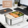 Hộp bảo quản thực phẩm inox 304 chống rỉ, nắp kín khít, không tràn, dùng cho lò nướng & tủ lạnh 7