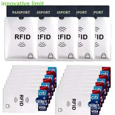 Hộp chặn NFC DYRUIDOJ 10 chiếc nhôm chống trộm, sạc lại RFID, bảo vệ thẻ ID Hộp chặn NFC DYRUIDOJ 10 chiếc nhôm chống trộm, sạc lại RFID, bảo vệ thẻ ID