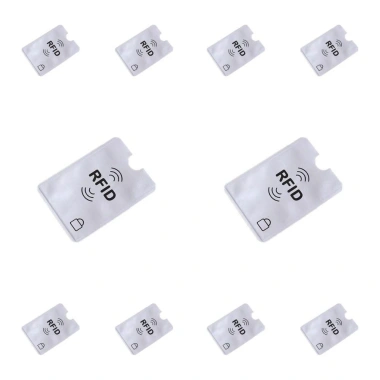 Hộp chặn NFC DYRUIDOJ 10 chiếc nhôm chống trộm, sạc lại RFID, bảo vệ thẻ ID 10